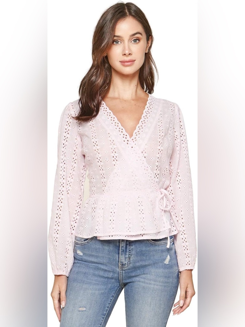 SUGARLIPS EYELET WRAP TOP